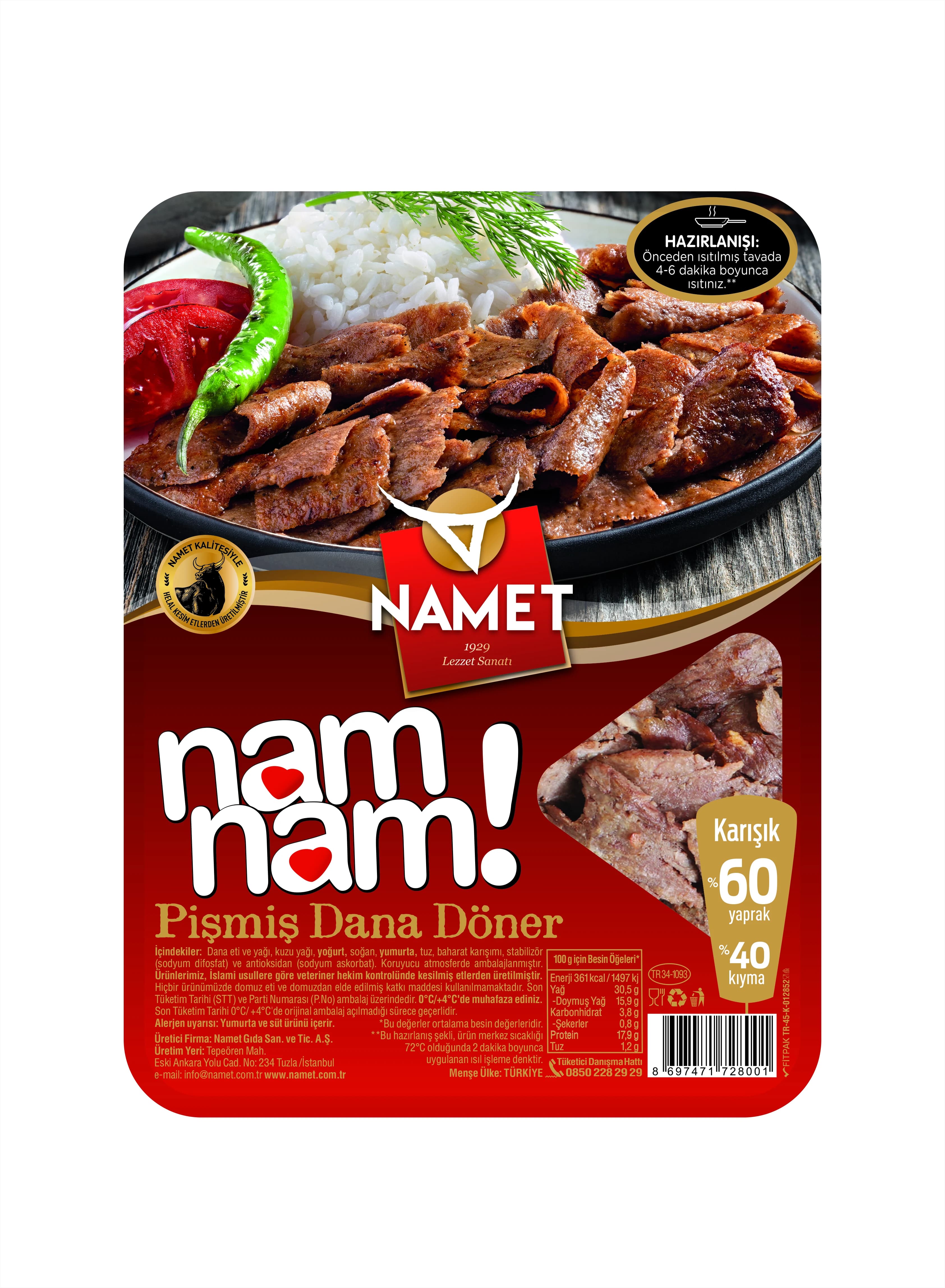 Pişmiş Karışık Dana Döner